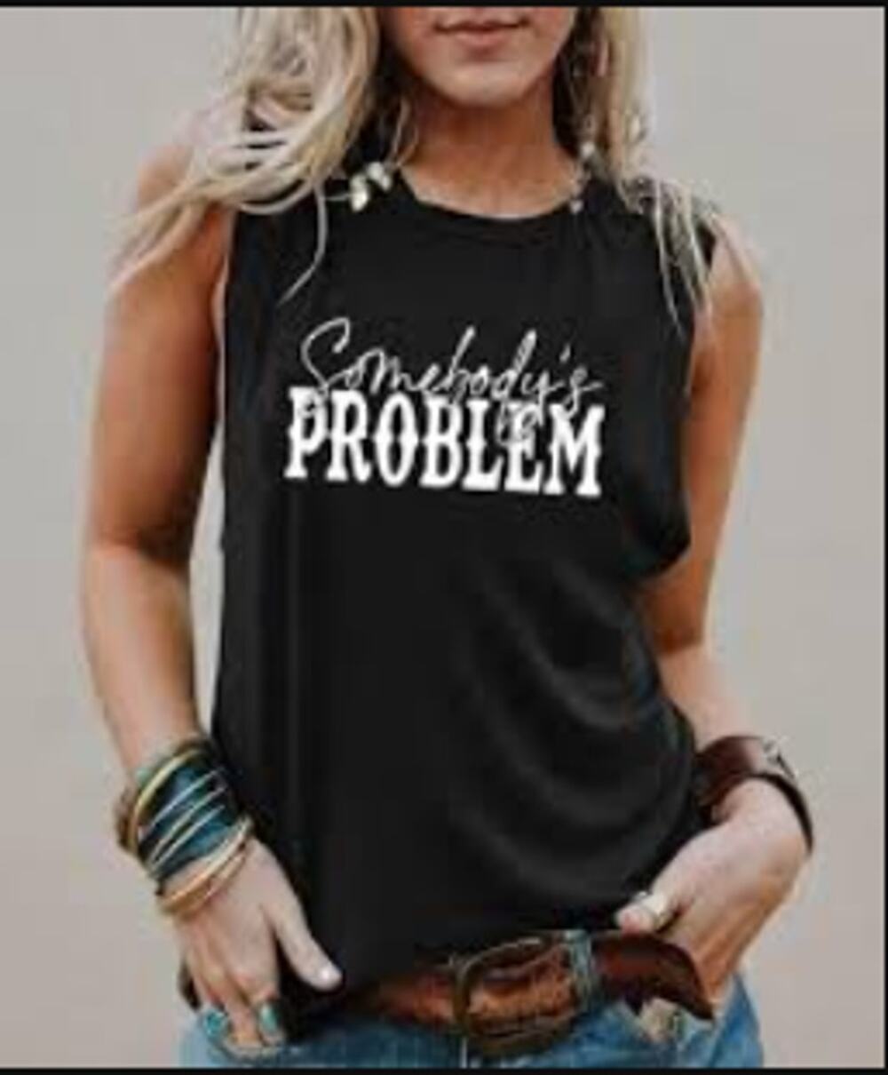 Boutique Women's Medium 'Somebody's Problem' Sleeveless Tank
